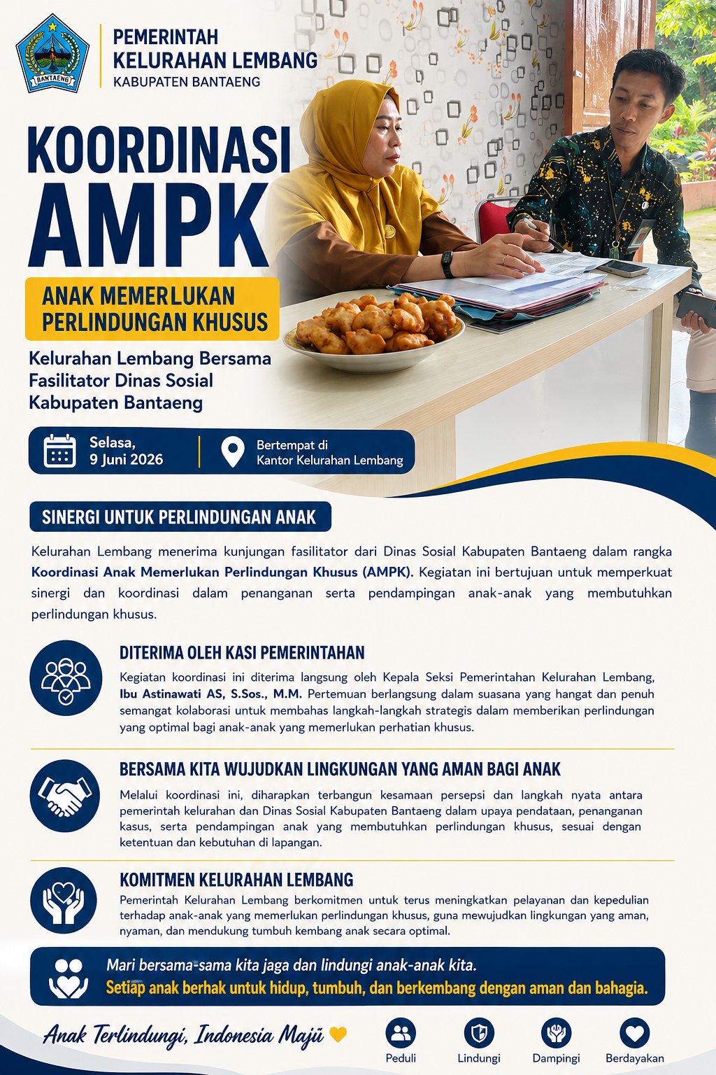 Perkuat Perlindungan Anak, Kelurahan Lembang Terima Koordinasi AMPK dari Fasilitator Dinas Sosial Kabupaten Bantaeng